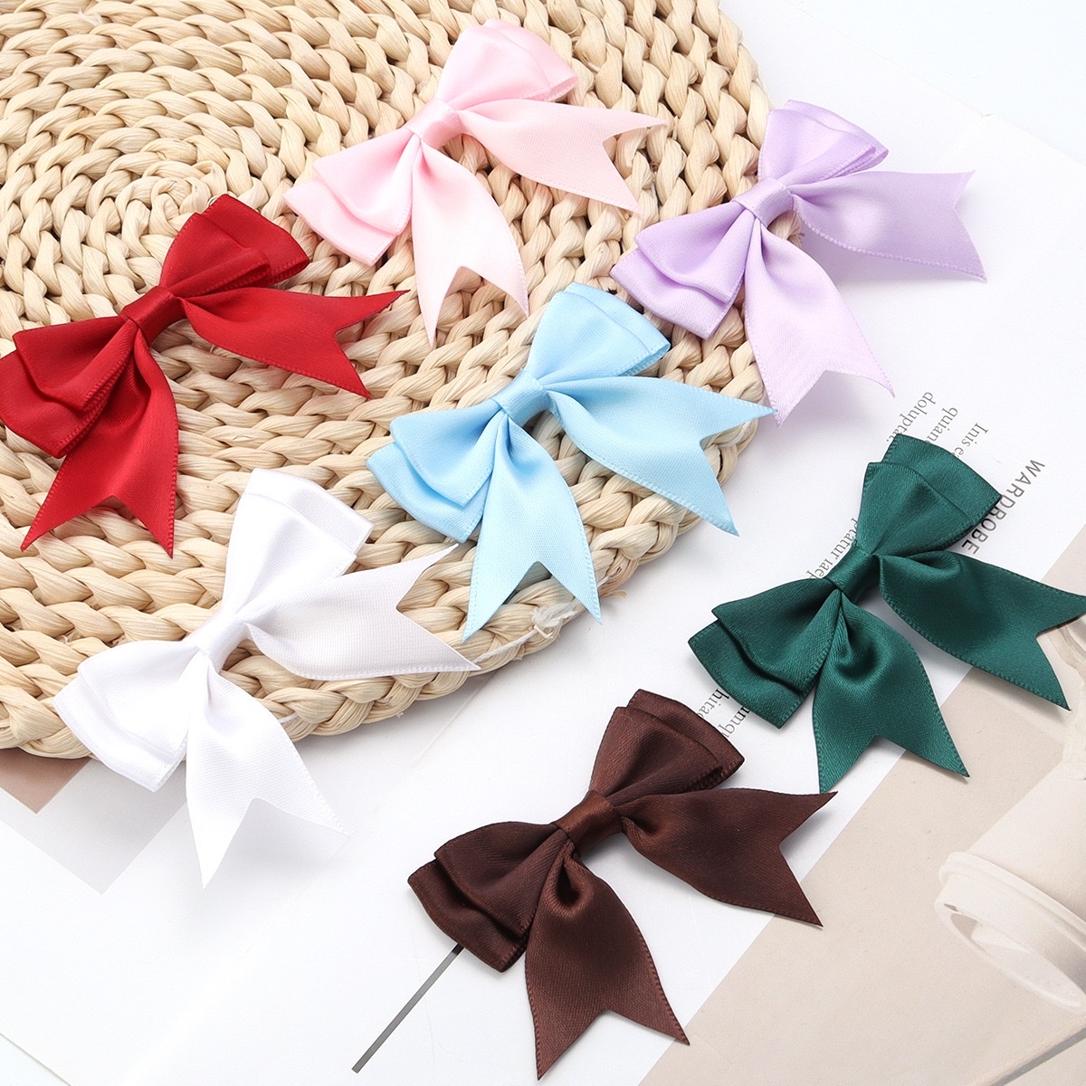Ins-style ribbon double-layer dovetail waist bow clothing decoration large bow DIY handcrafted hair clip accessories details Picture