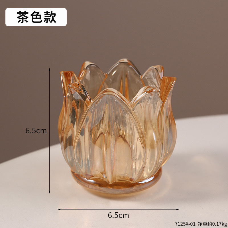 琉璃烛台 精致玻璃工艺品 独特设计 玻璃烟灰缸实用装饰品 美观实用一体香薰蜡烛杯详情图5