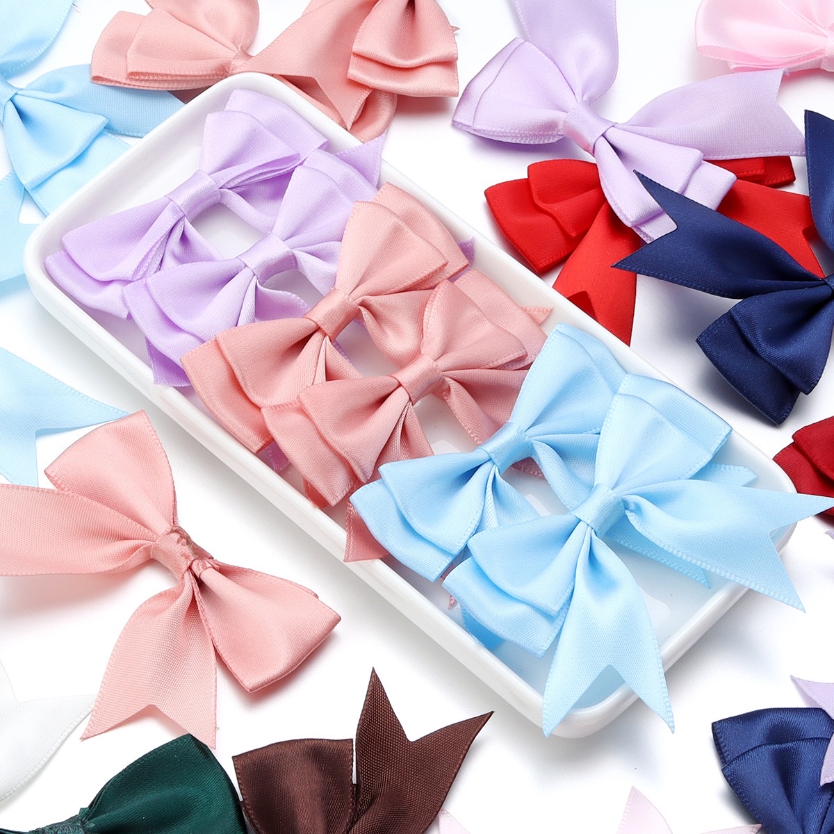 Ins-style ribbon double-layer dovetail waist bow clothing decoration large bow DIY handcrafted hair clip accessories Specification image