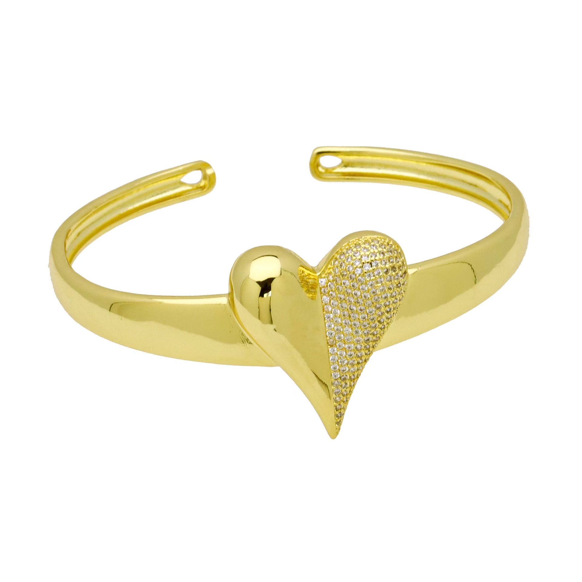 欧美简约新款爱心锆石戒指手镯耳钉套装情人节套装水晶锆石套链锆石套链详情图7