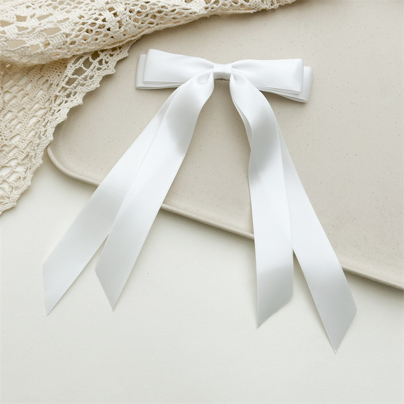 Cross-border women's double-layer bow, ribbon, tassel, ponytail hair clip, webbing, long hair tie, duckbill clip headwear detail image 5