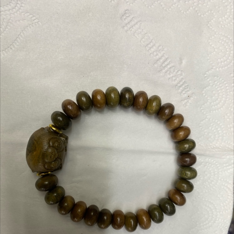 绿檀木搭配绿檀雕刻渡母算盘手串阿根廷绿檀手串细节图