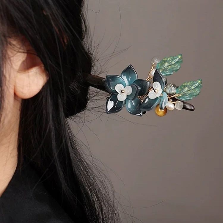 古风发簪简约新中式原创国风簪子高级感气质复古盘发旗袍发饰女发簪头饰木制发簪产品图