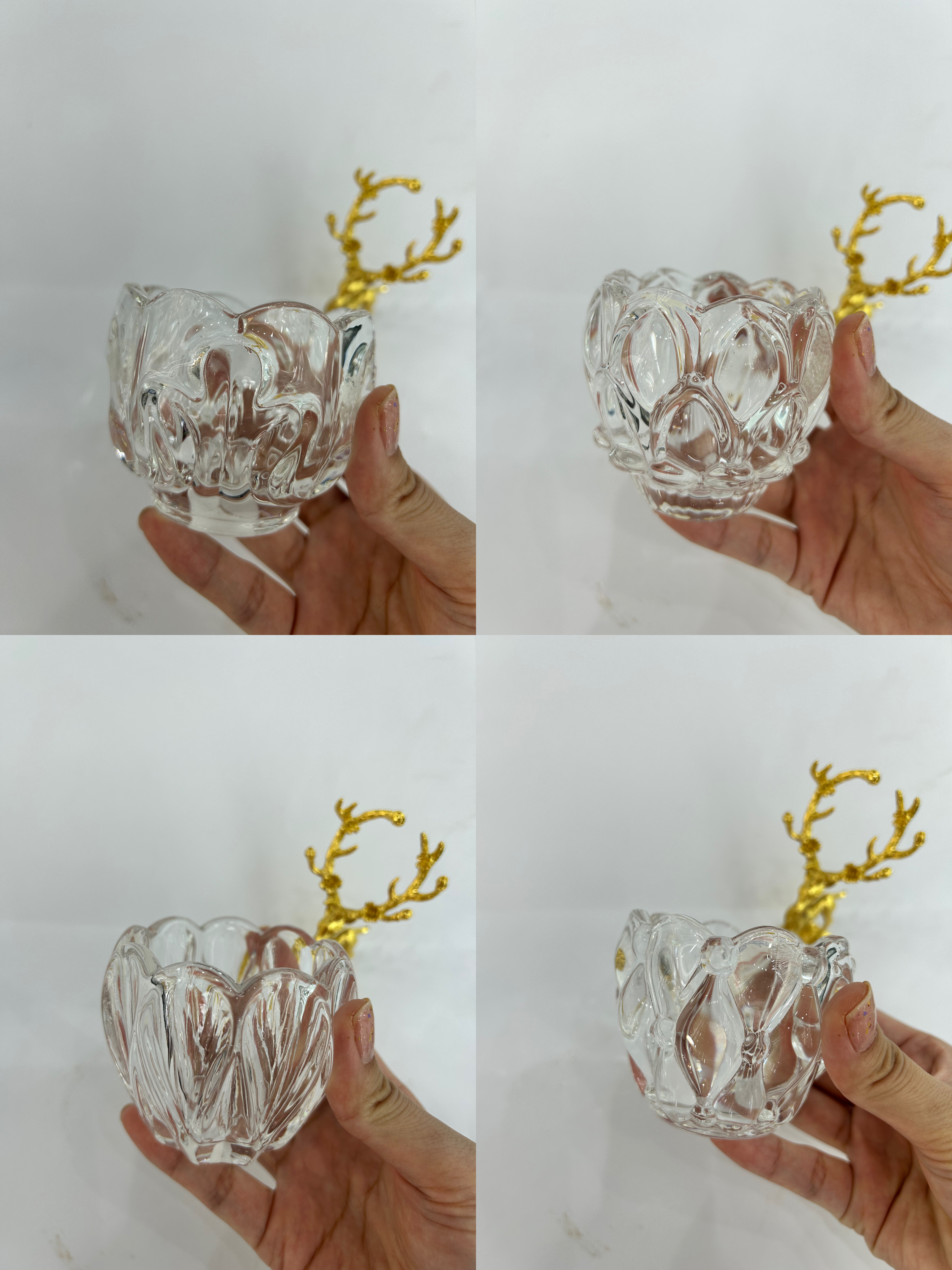 琉璃烛台 精致玻璃工艺品 独特设计 玻璃烟灰缸实用装饰品 美观实用一体香薰蜡烛杯详情图2