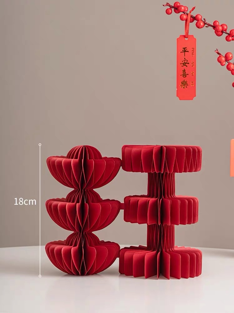 New Year's Spring character gourd honeycomb ball hanging decoration Wangwang ornaments Specification image