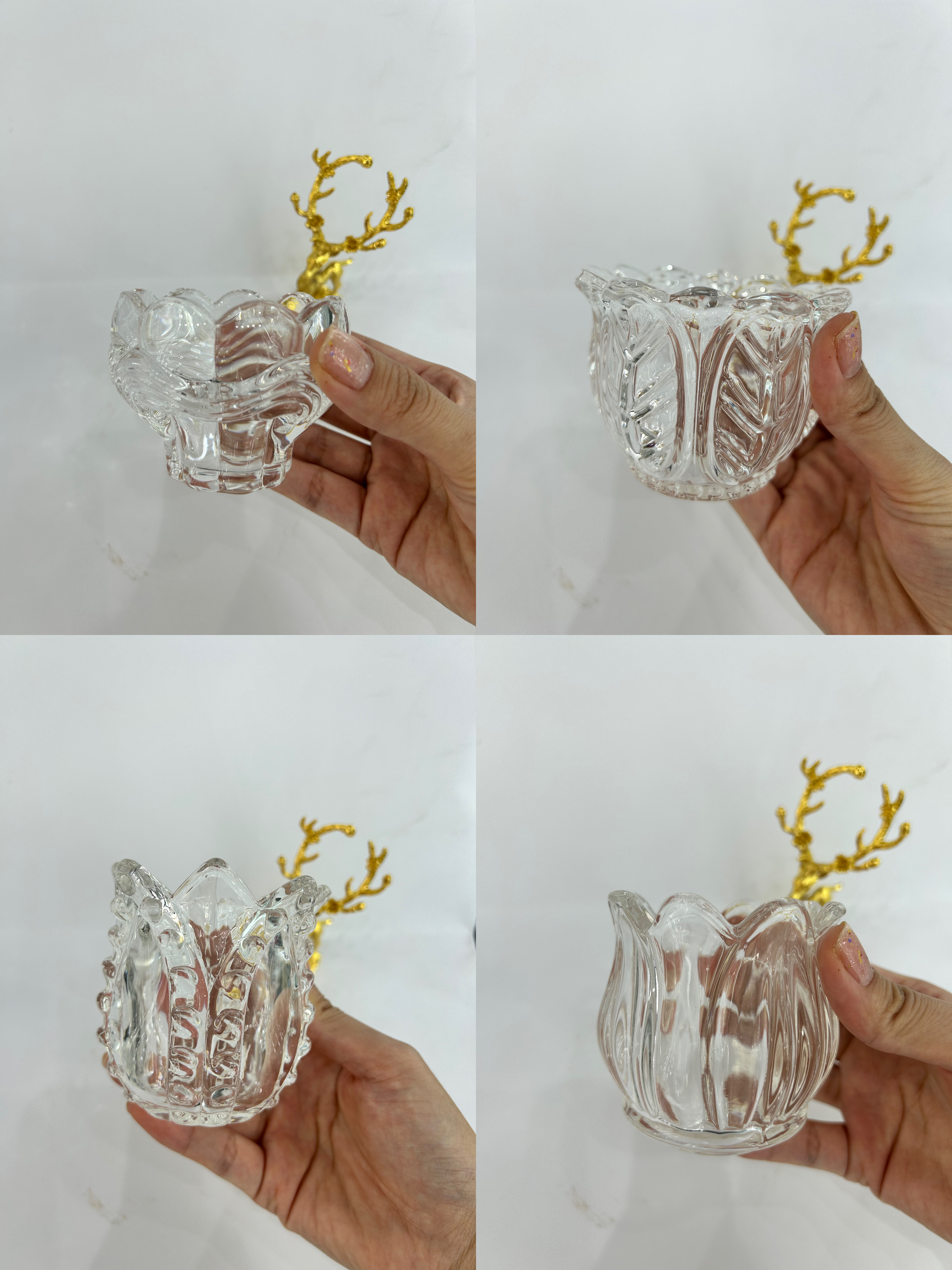 琉璃烛台 精致玻璃工艺品 独特设计 玻璃烟灰缸实用装饰品 美观实用一体香薰蜡烛杯