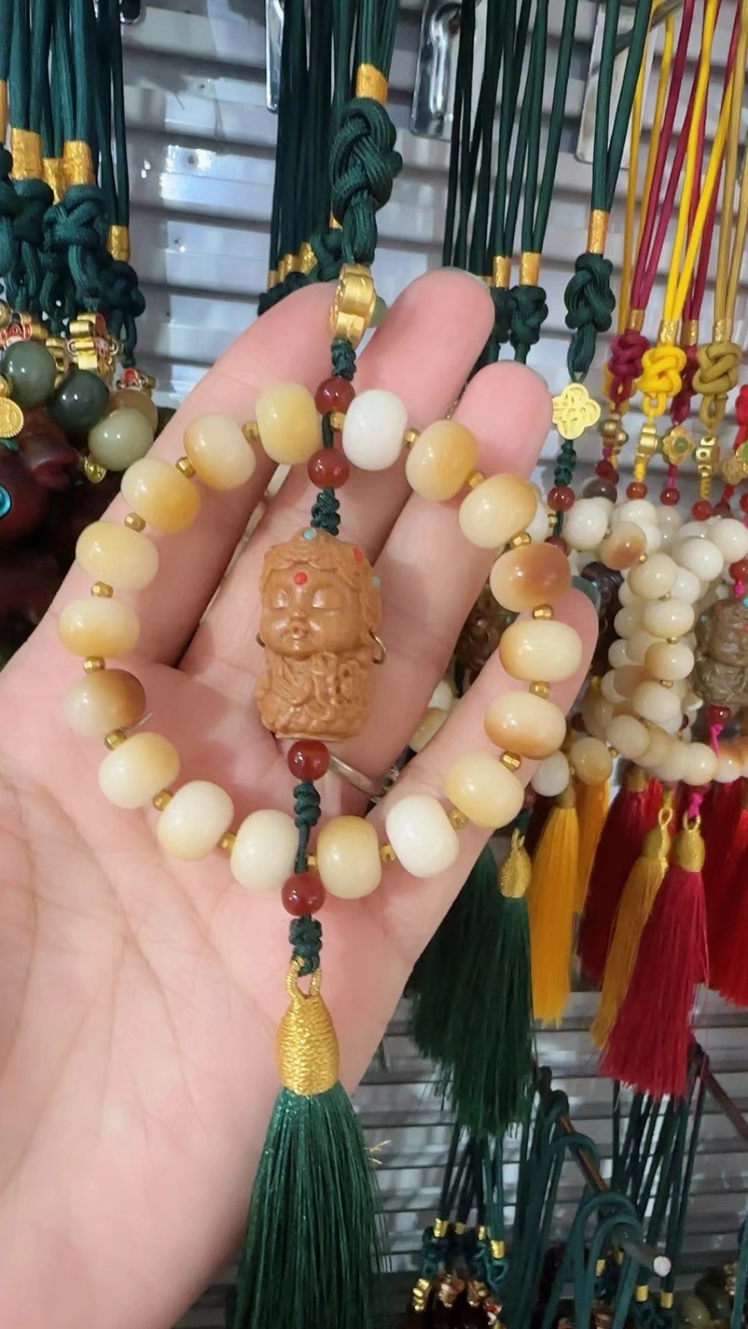 Bodhi Root Text Play car hang, Bodhi Bodhi Buddhist Prayer beads car hang, safe entry and exit car hang detail image 5