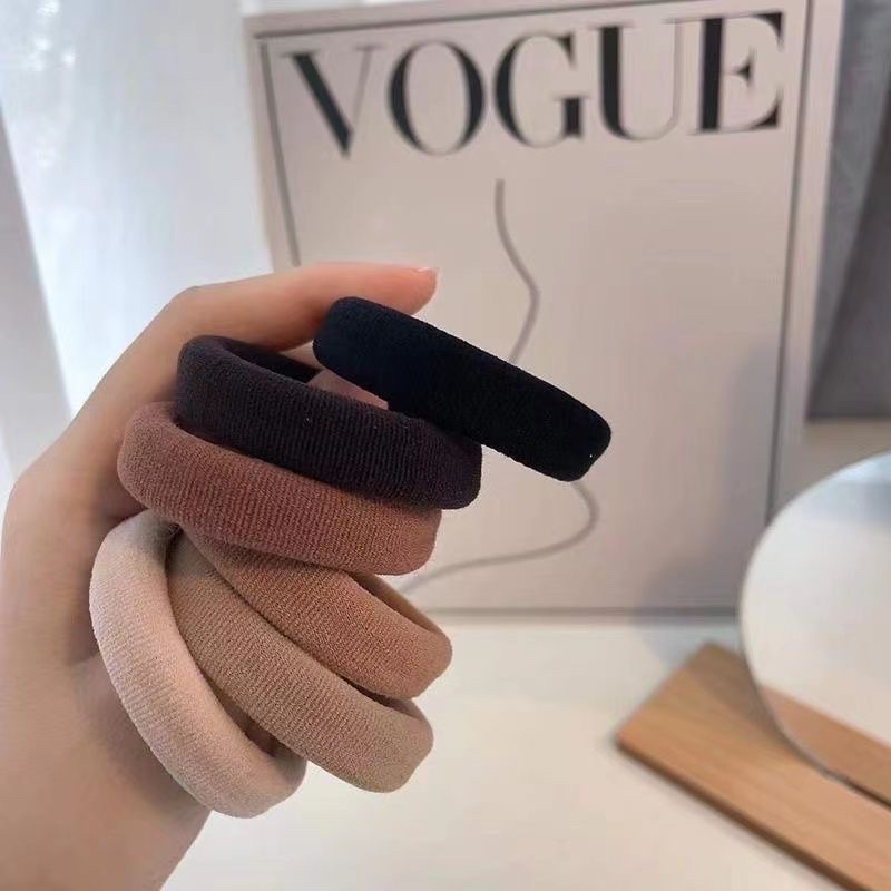 加粗加宽高马尾头绳无接缝头绳简约丸子头高弹力发绳发圈大号发绳