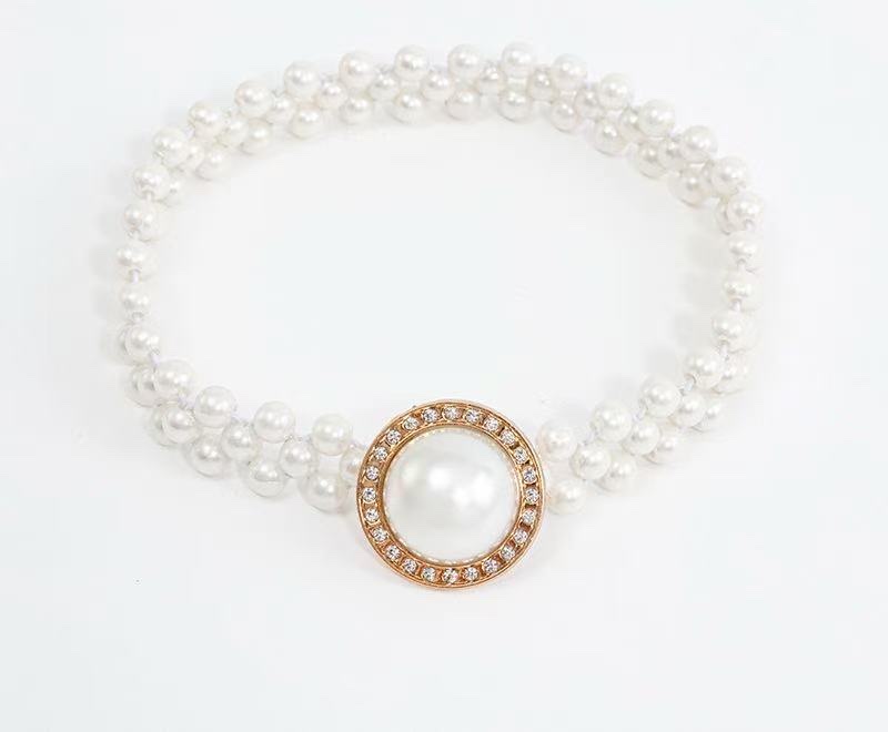 ins轻奢风珍珠弹力窗帘绑带 跨境窗帘扣鹿头珍珠绑带绑绳厂家批发详情图4