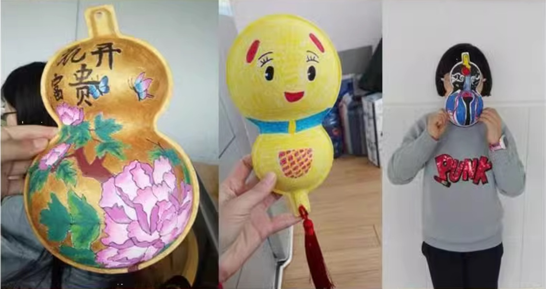 葫芦白色手绘纸浆涂色面具DIY手工绘画幼儿园儿童空白脸谱详情图2