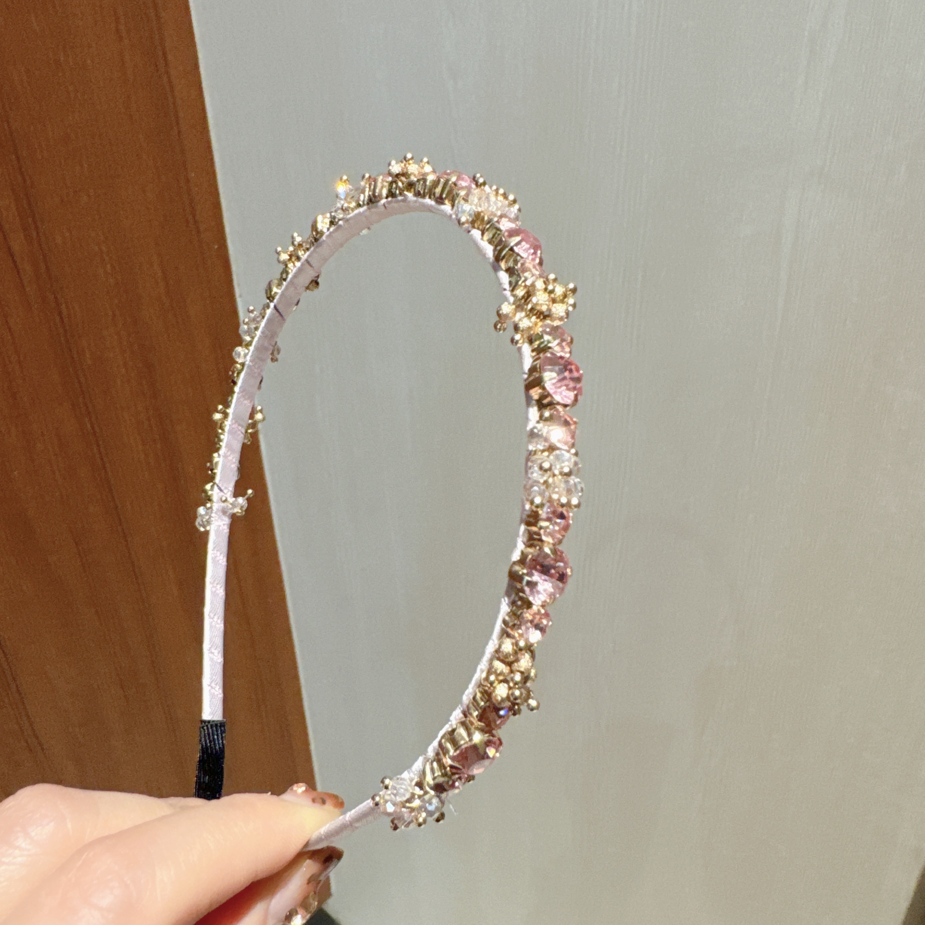 Dongdaemun Korean Version Diamond-Encrusted Professional Handcrafted Hairband, Simple New Style Hairpin, Women's Versatile Headband, And Fairy Super Fairy-Like Headband Specification drawing