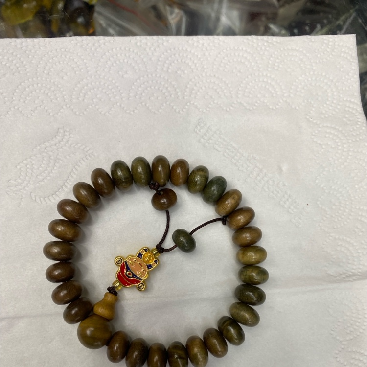绿檀木搭配绿檀雕刻渡母算盘手串阿根廷绿檀手串详情图4