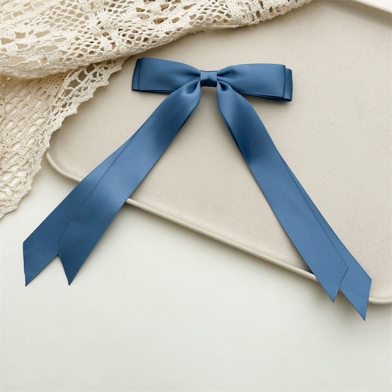 Cross-border women's double-layer bow, ribbon, tassel, ponytail hair clip, webbing, long hair tie, duckbill clip headwear detail image 8
