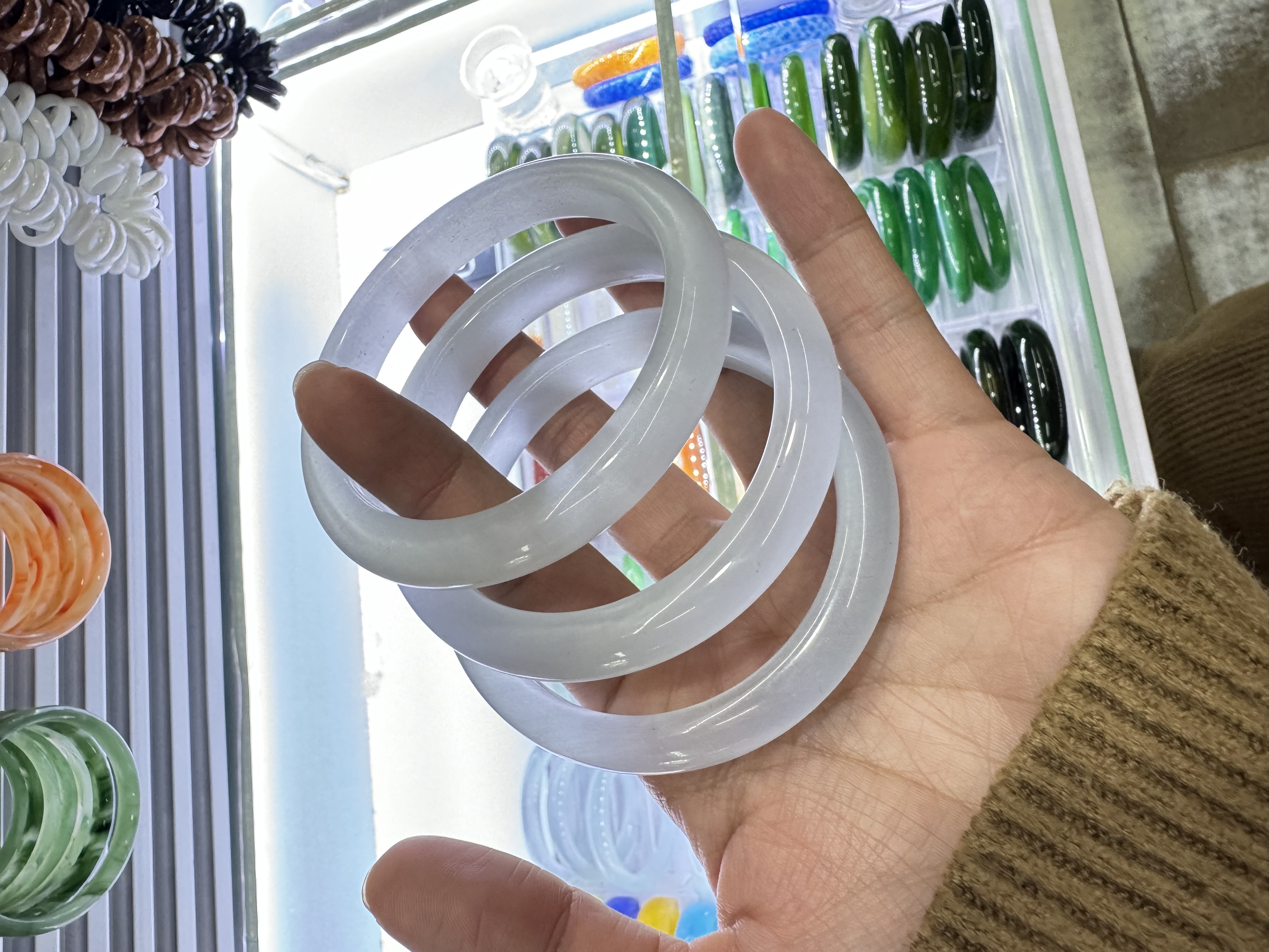 3a高品质白月光冰种琉璃猫眼石手镯女冰冰蓝国风玉髓新中式高级感