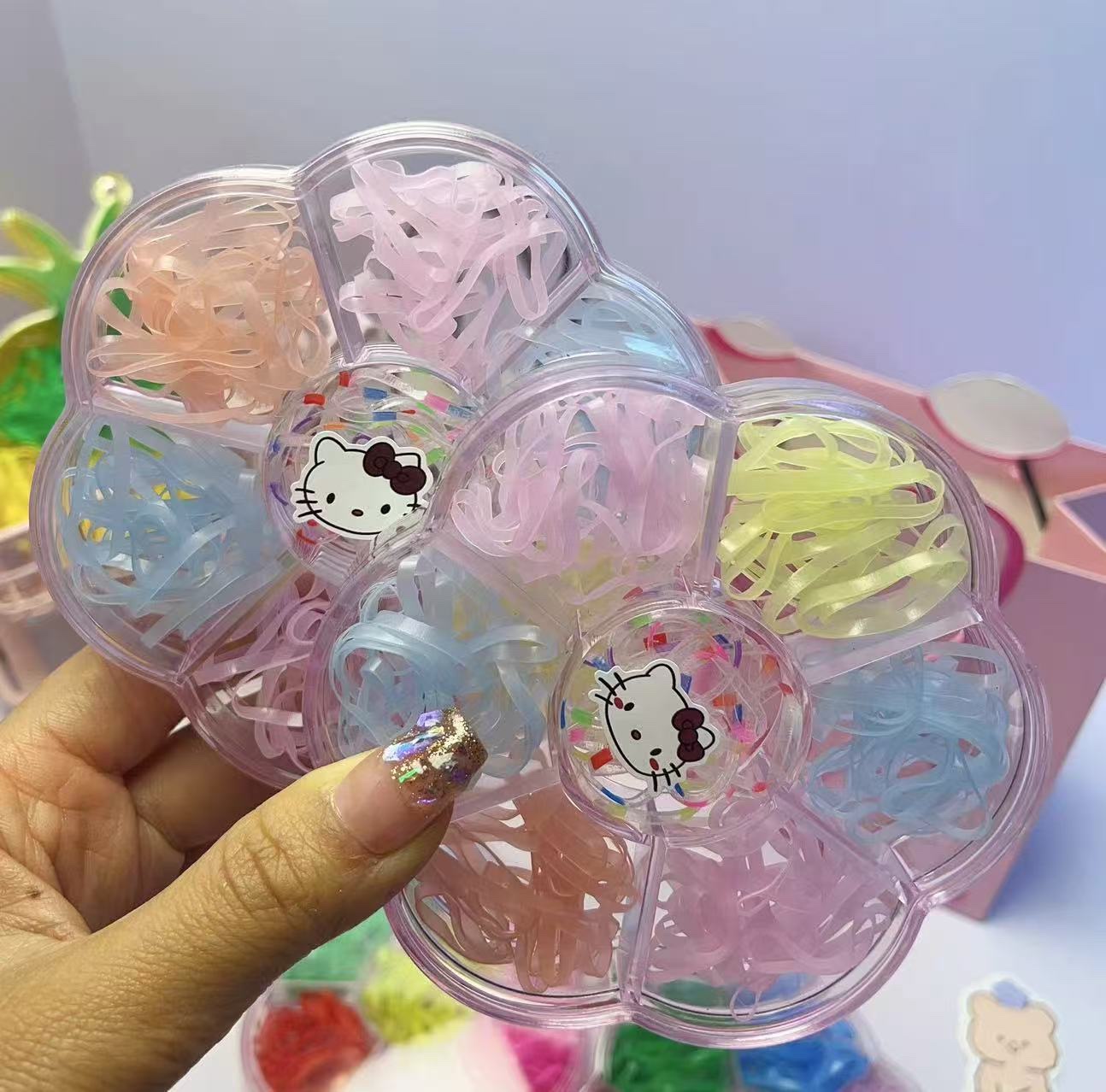Children's special safety rubber band, no damage to hair quality, long-lasting elasticity, multi-color leather band hair accessory available, rubber band set Item Picture