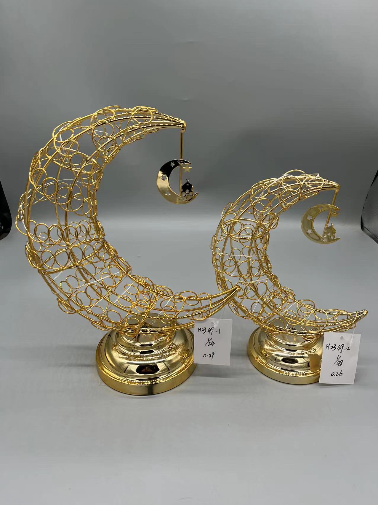 铁艺工艺品热卖中东阿拉伯国家家居摆件斋月星星月亮带灯，多种款式摆件详情图7