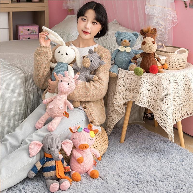 Woolen animal soothing dolls, plush toys, deer dolls, children's room decoration dolls, gifts, photo props, plush toys Specification image