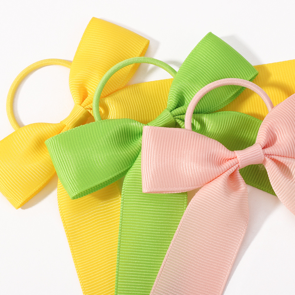 New cross-border girls' ribbon, bow, ribbon, solid color hair band, popular hair accessories for European and American children in spring and summer details Picture
