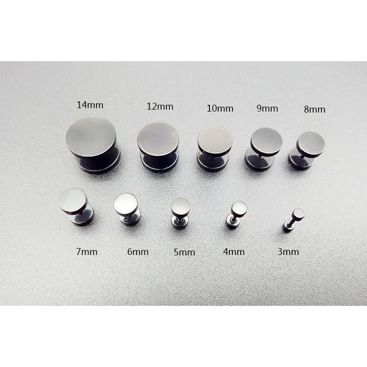 Men with titanium steel ear studs, Korean style, personality and trendiness, barbell ear studs, dumbbell I-shaped earrings, black couple ear buckles and earrings set detail image 3
