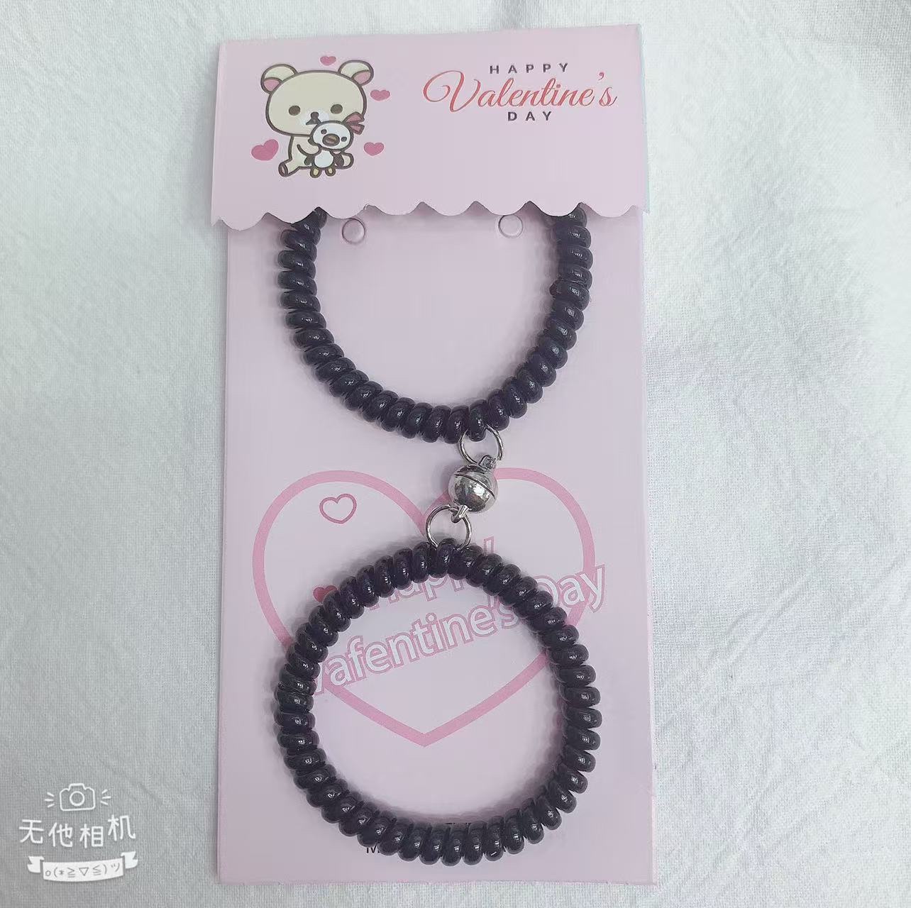 Korean student kawaii magnetic clasp best friend style student phone ring bracelet Silicone wristband silicone soft rubber wristband headband