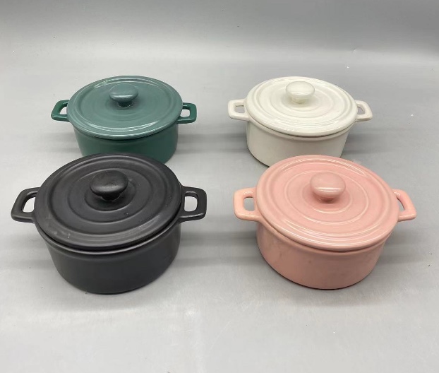 方圆陶瓷D3-7954色釉带盖小汤碗网红小碗产品图