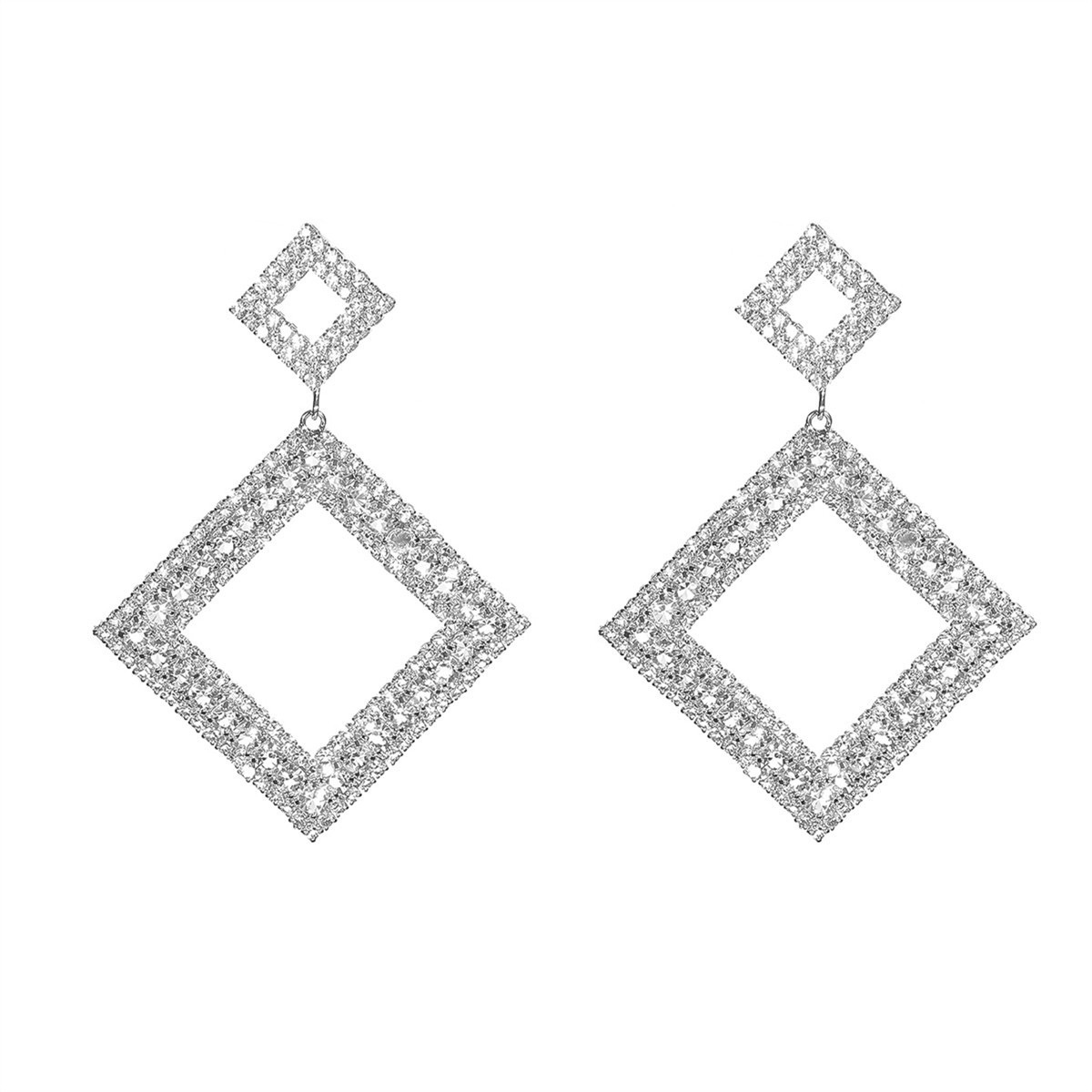 Dazzling earrings, high-end earrings, unique design ear clips, fashionable ladies' accessories, elegant earrings, gifts, cross-border geometric earrings Specification image