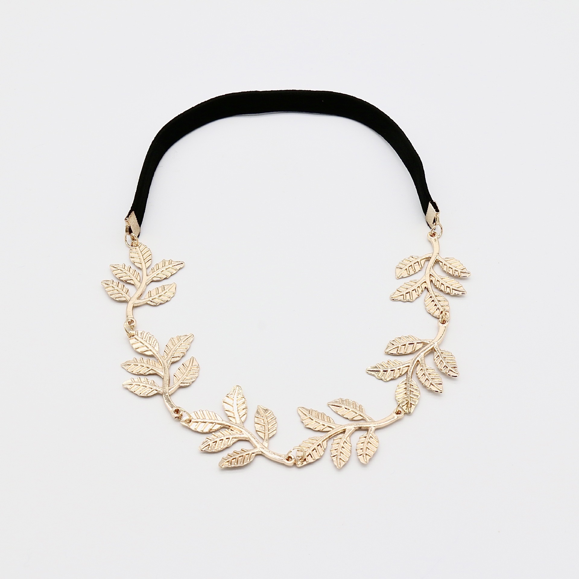 英伦风新款时尚合金橄榄枝树叶松紧发箍发带发饰 发带详情图4