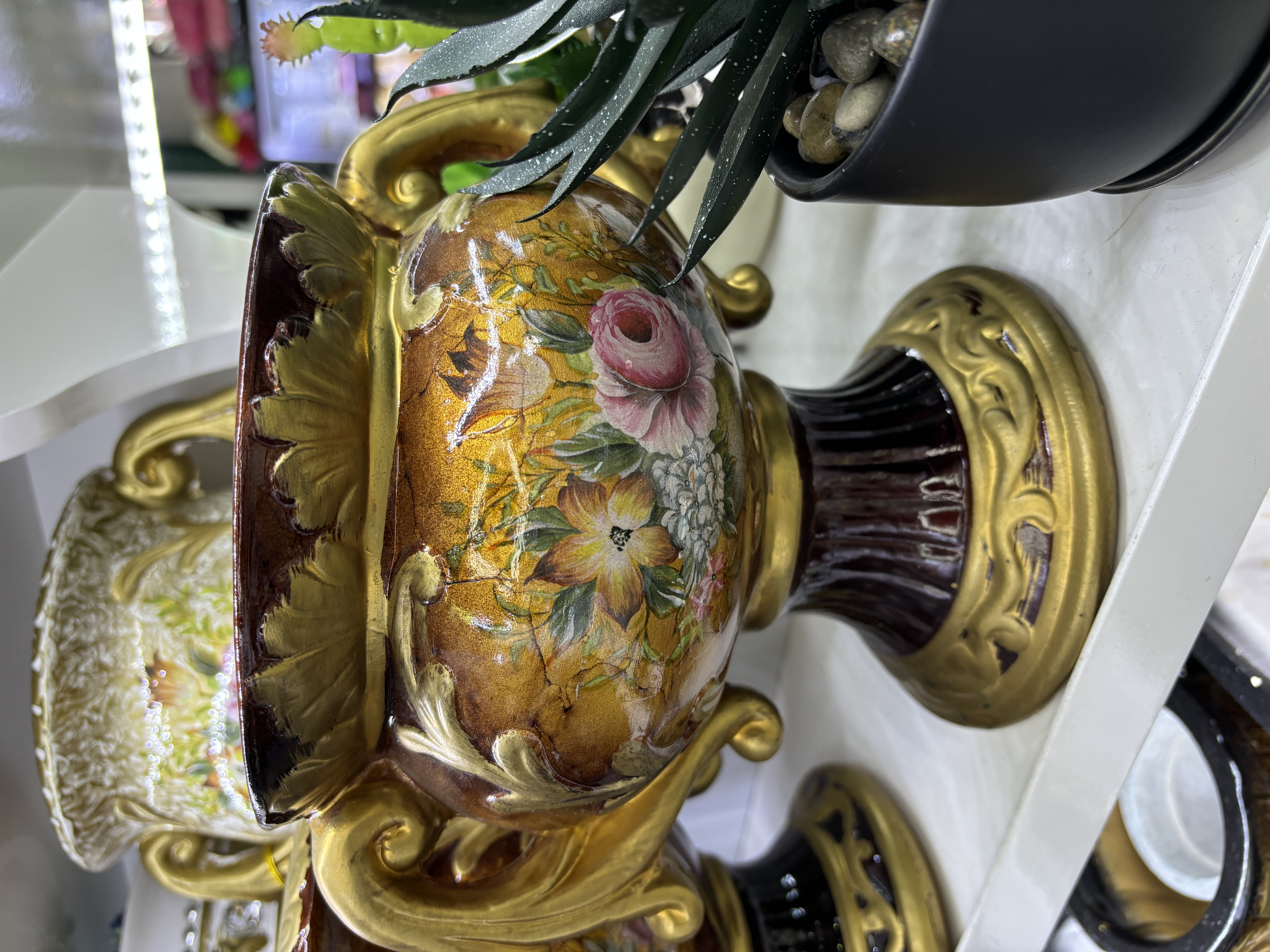 陶瓷花盆花艺用品仿古花瓶台面小奖杯仿古花盆欧式造型花瓶工艺品花瓶陶瓷小花瓶
