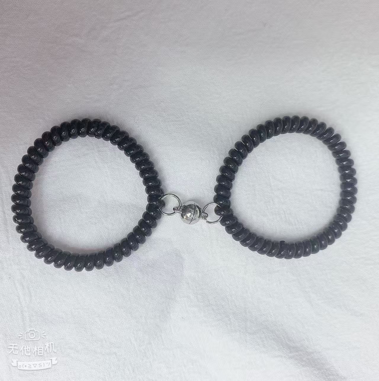 Korean student kawaii magnetic clasp best friend style student phone ring bracelet Silicone wristband silicone soft rubber wristband headband details Picture