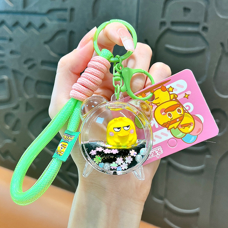 Creative and energetic little yellow duck alarm clock keychain, cute schoolbag pendant, car key chain, small gift wholesale, car pendant, mascot pendant detail image 10