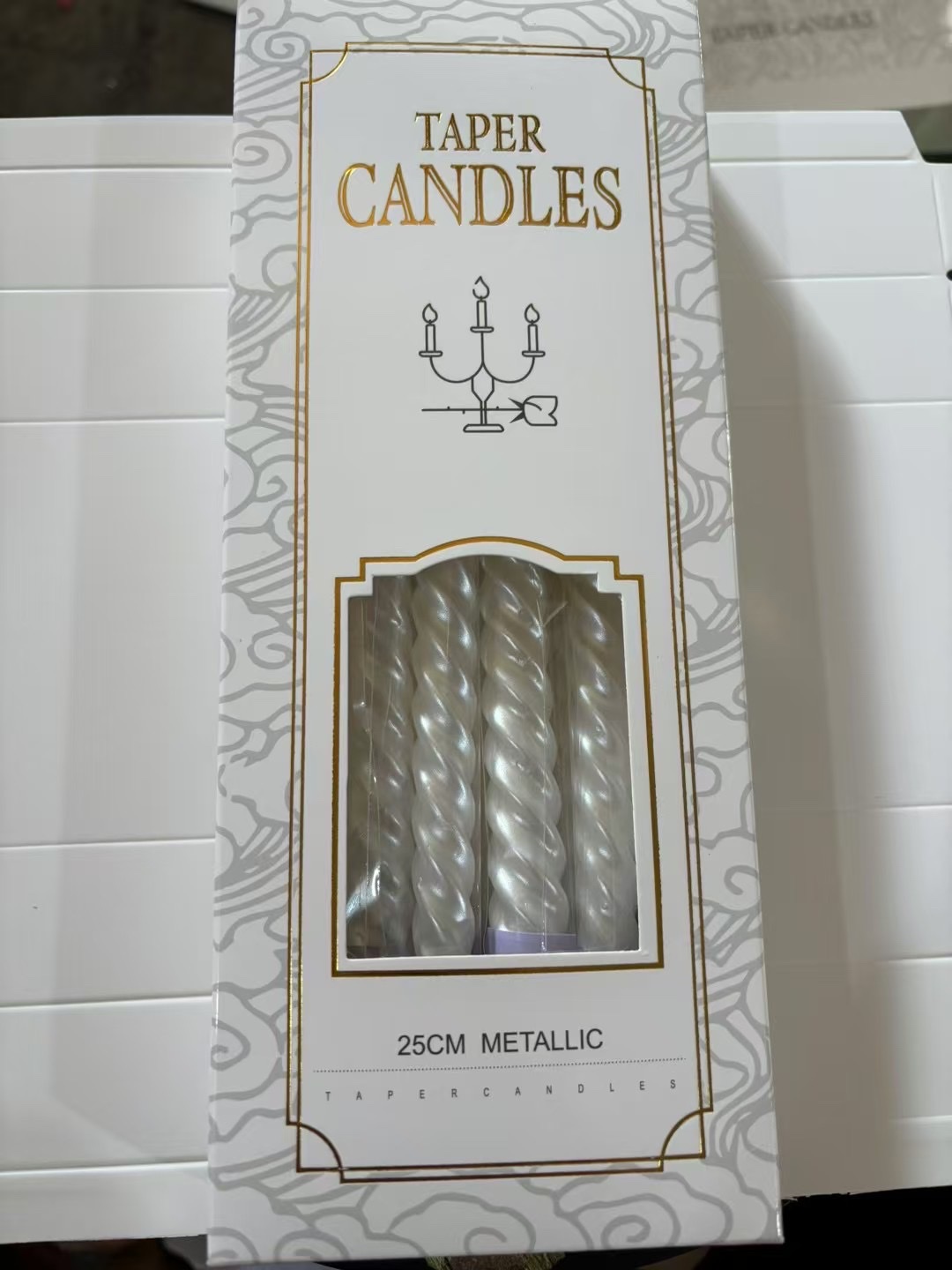 8-inch threaded candle, 20 cm, wedding, Christmas details Picture