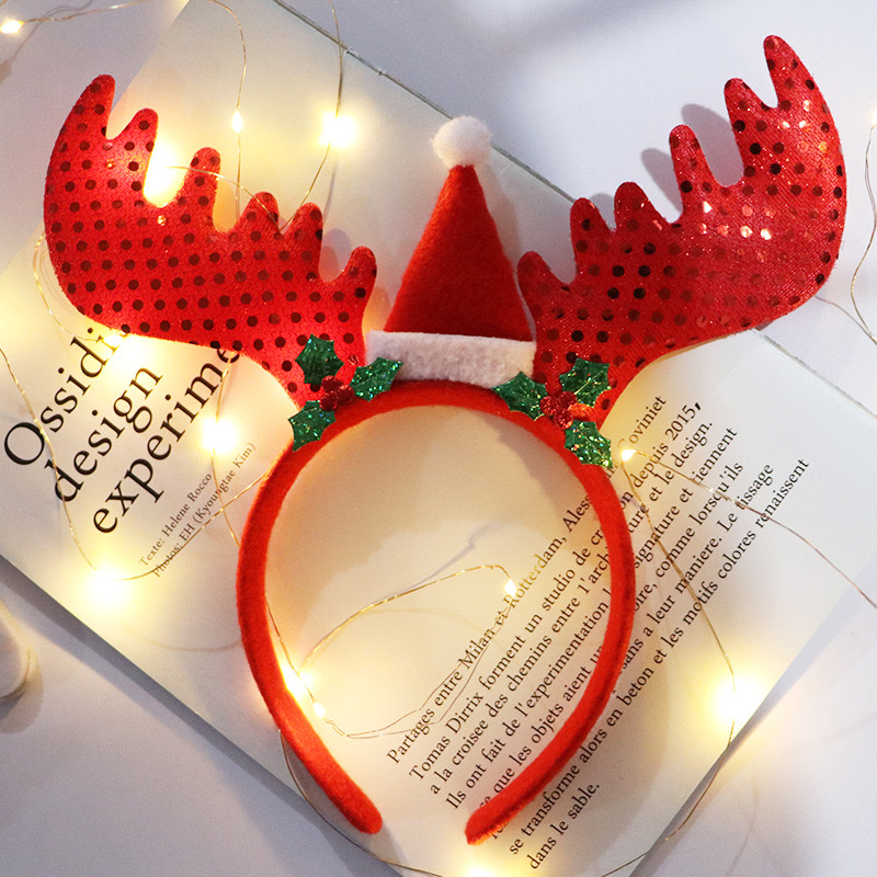 圣诞节主题创意头扣 高品质节日装饰用品 圣诞老人麋鹿款头饰扣子详情图10