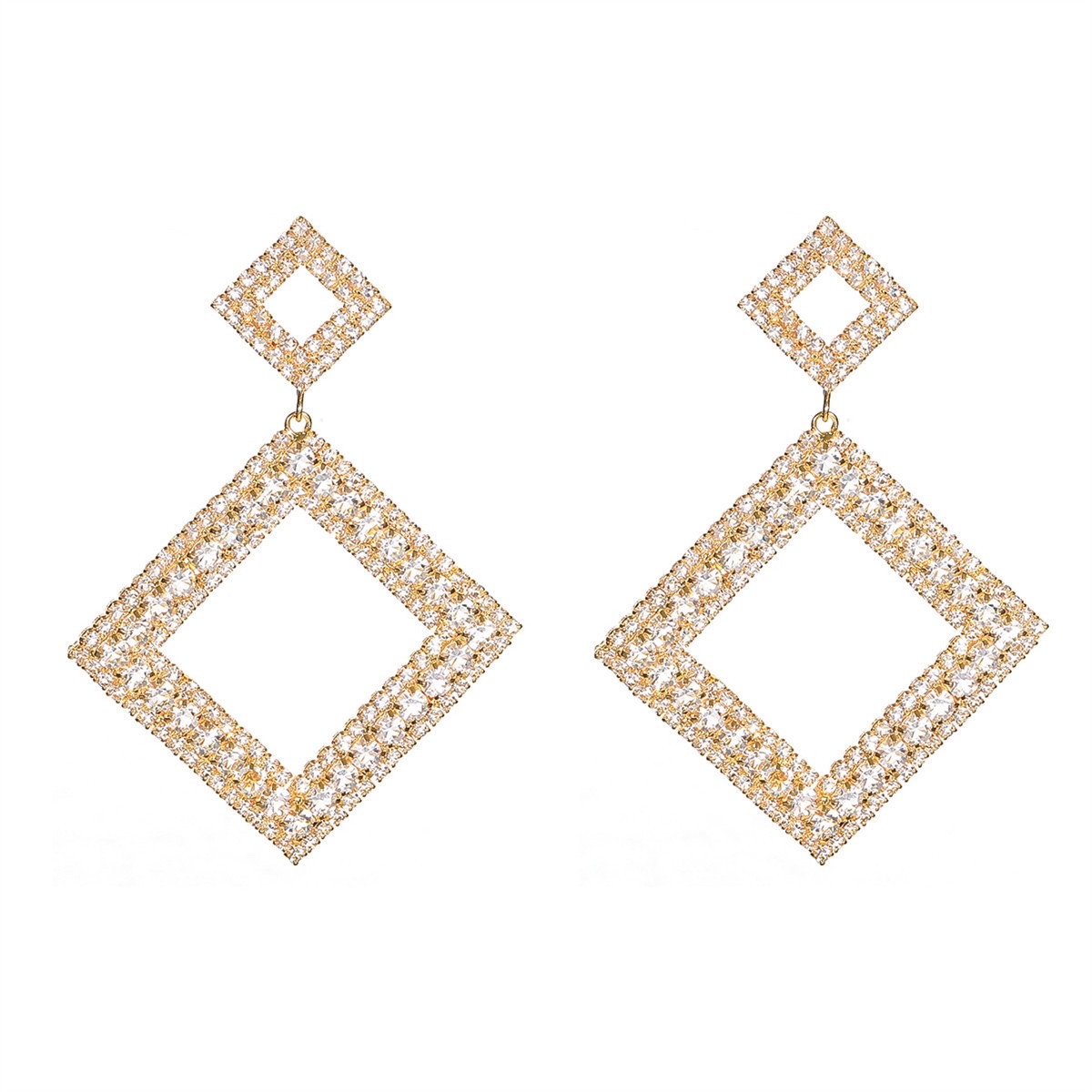 Dazzling earrings, high-end earrings, unique design ear clips, fashionable ladies' accessories, elegant earrings, gifts, cross-border geometric earrings Application Scenario