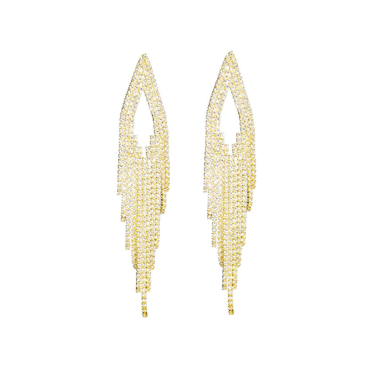 Exquisite tassel earrings, high-end earrings, unique design ear clips, fashionable ladies' accessories, elegant earrings, cross-border gifts Specification image