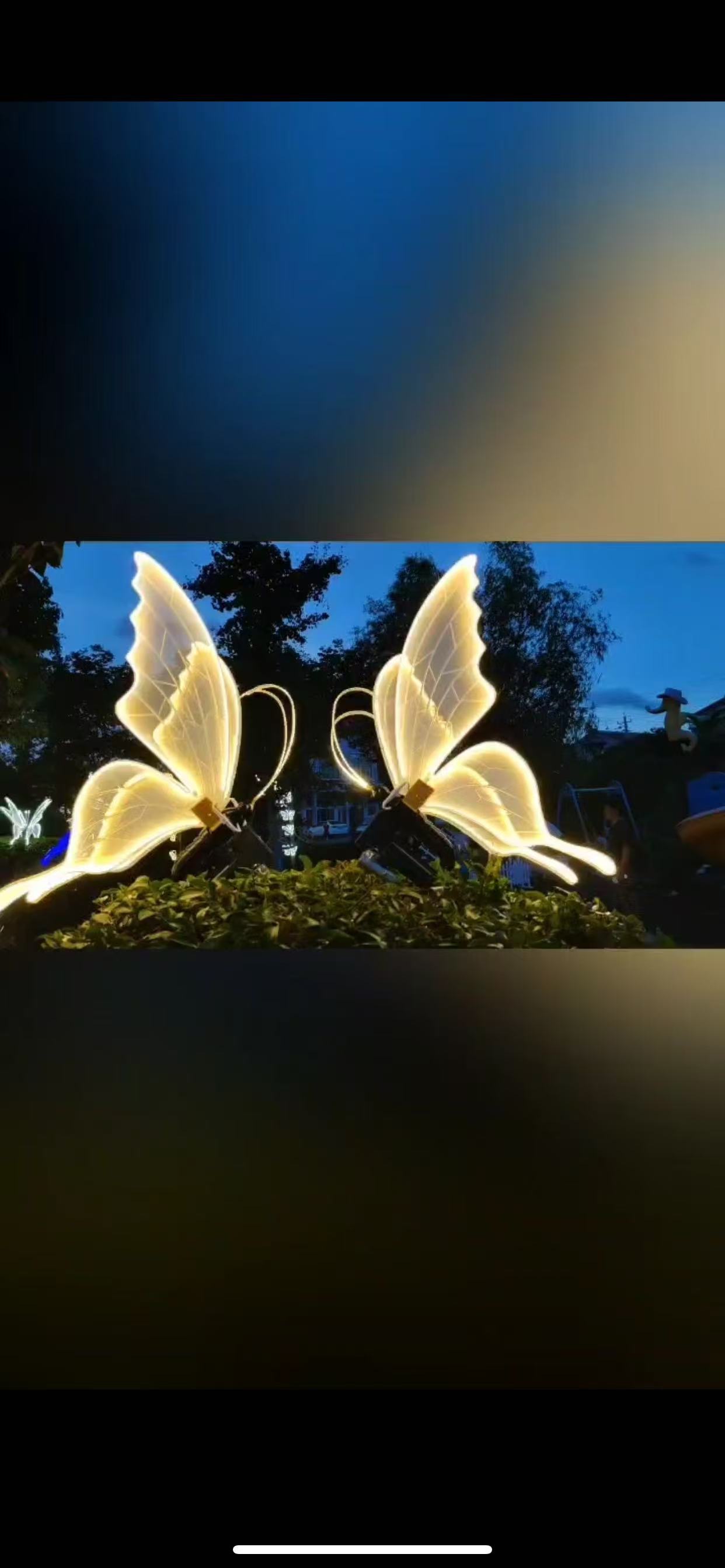 户外动态蝴蝶仿真昆虫装饰灯公园广场景区亮化发光蝴蝶景观草坪灯彩灯新年氛围串灯新年氛围串灯彩灯产品图