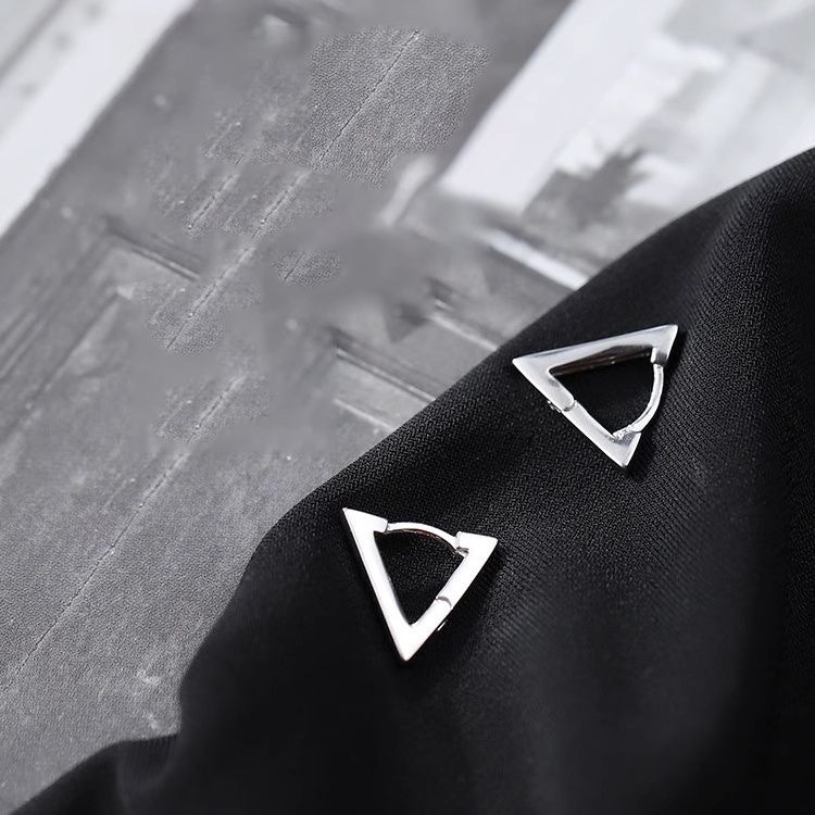 Triangular earrings, cold and cool style for both men and women, trendy and trendy, Hong Kong style, cool and stylish, irregular ear buckles, new 2024 accessories, ear studs, accessories, ear studs Item Picture