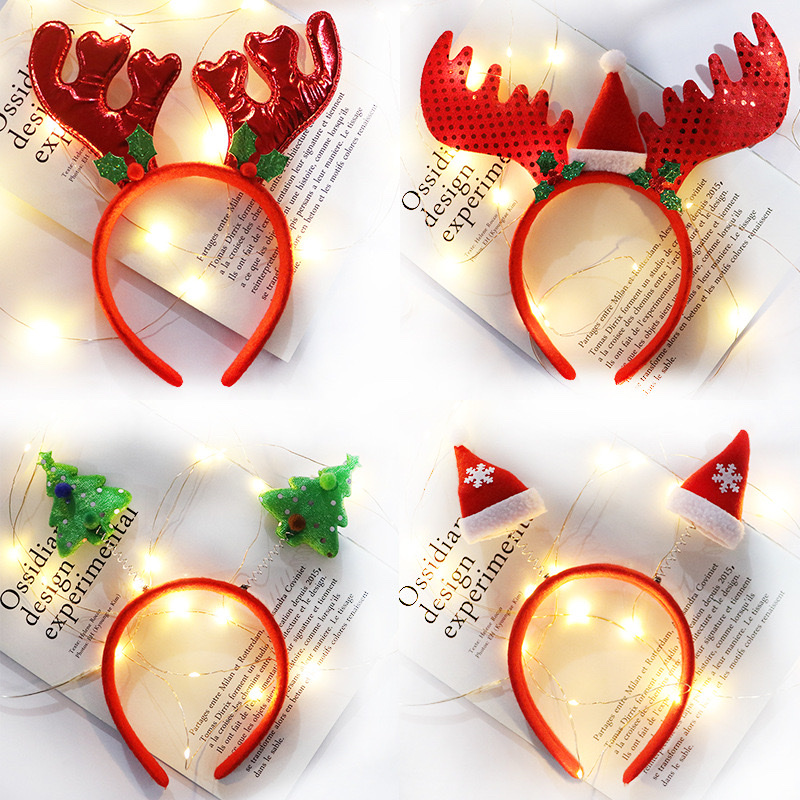 圣诞节主题创意头扣 高品质节日装饰用品 圣诞老人麋鹿款头饰扣子详情图7