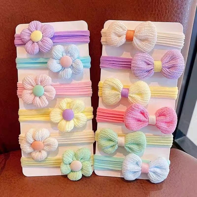 花朵蝴蝶结不伤儿童头绳头发女童头饰女孩发圈马尾橡皮筋