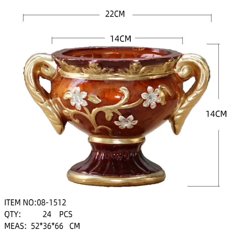 陶瓷花盆花艺用品仿古花瓶台面小奖杯仿古花盆欧式造型花瓶陶瓷小花瓶工艺品花瓶