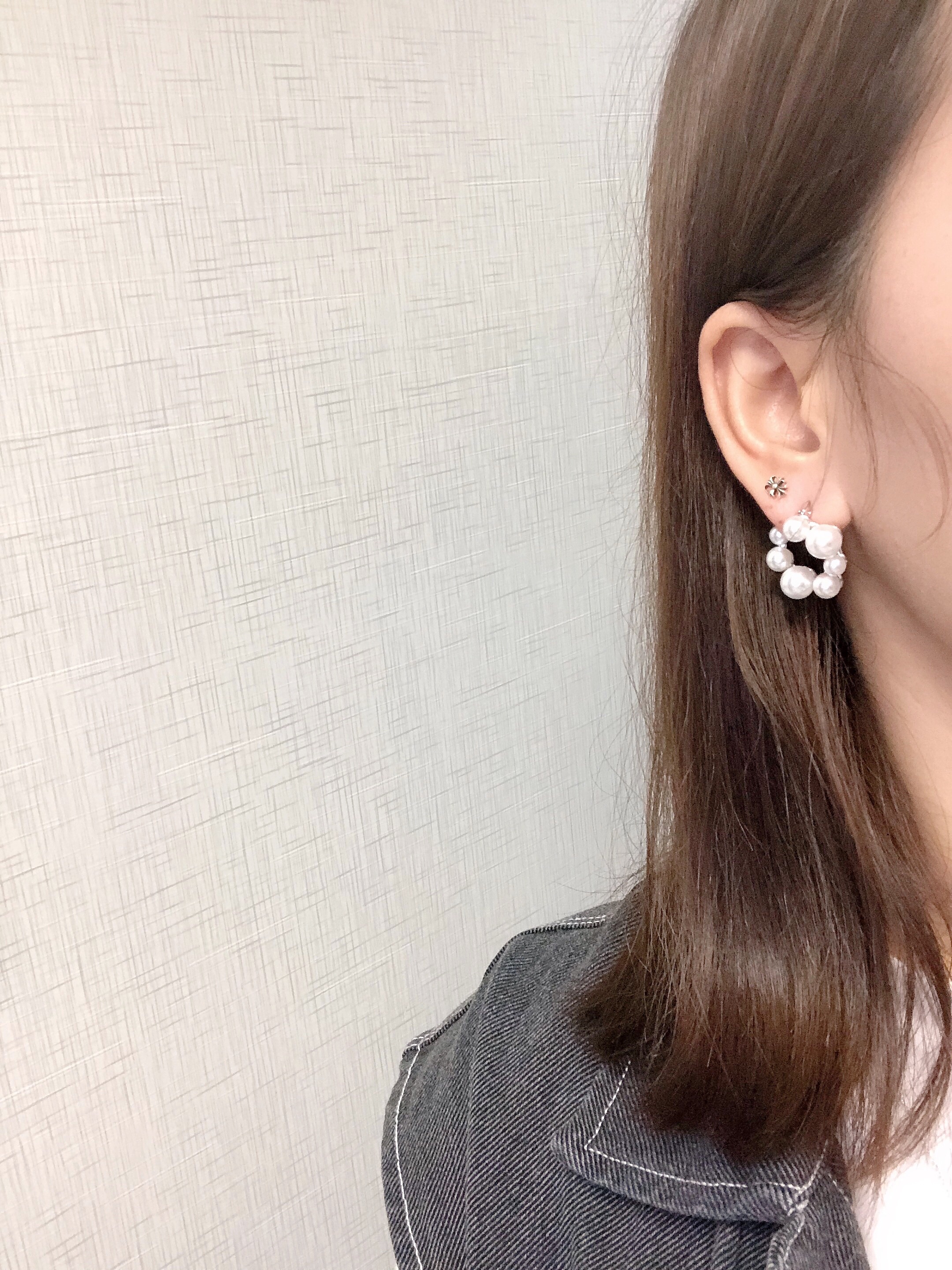 珍珠创意设计耳钉 独特耳饰 高品质饰品 简约时尚耳环耳钉细节图