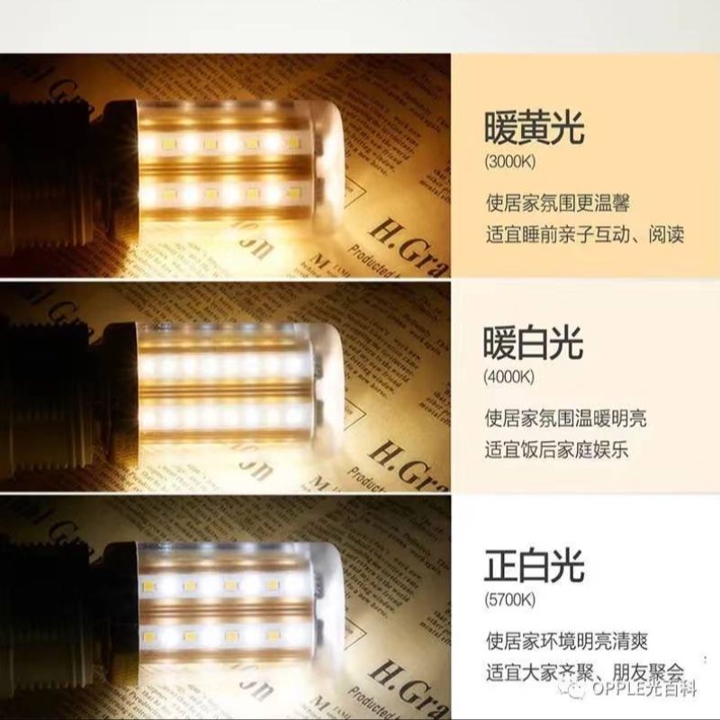 Opple Shadowless bubble E14, 7-watt power, three-color dimming Specification image