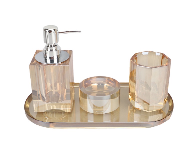 Modern light luxury crystal bathroom and toiletry set, soap box, mouthwash cup, hand sanitizer, portioned bottles and jars, bathroom ornaments for home use Specification image