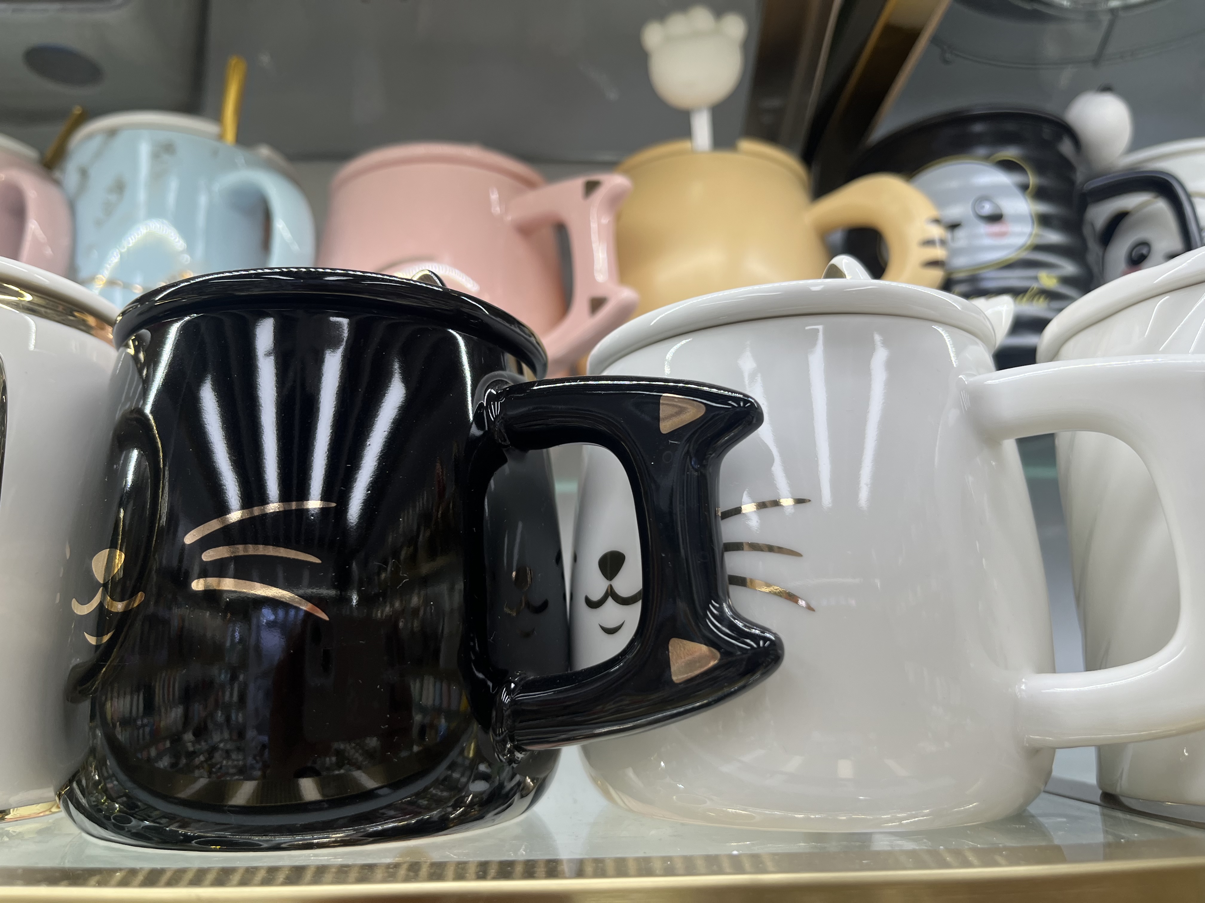 带盖猫杯四色陶瓷单杯礼盒套装陶瓷陶瓷陶瓷工艺品白底实物图