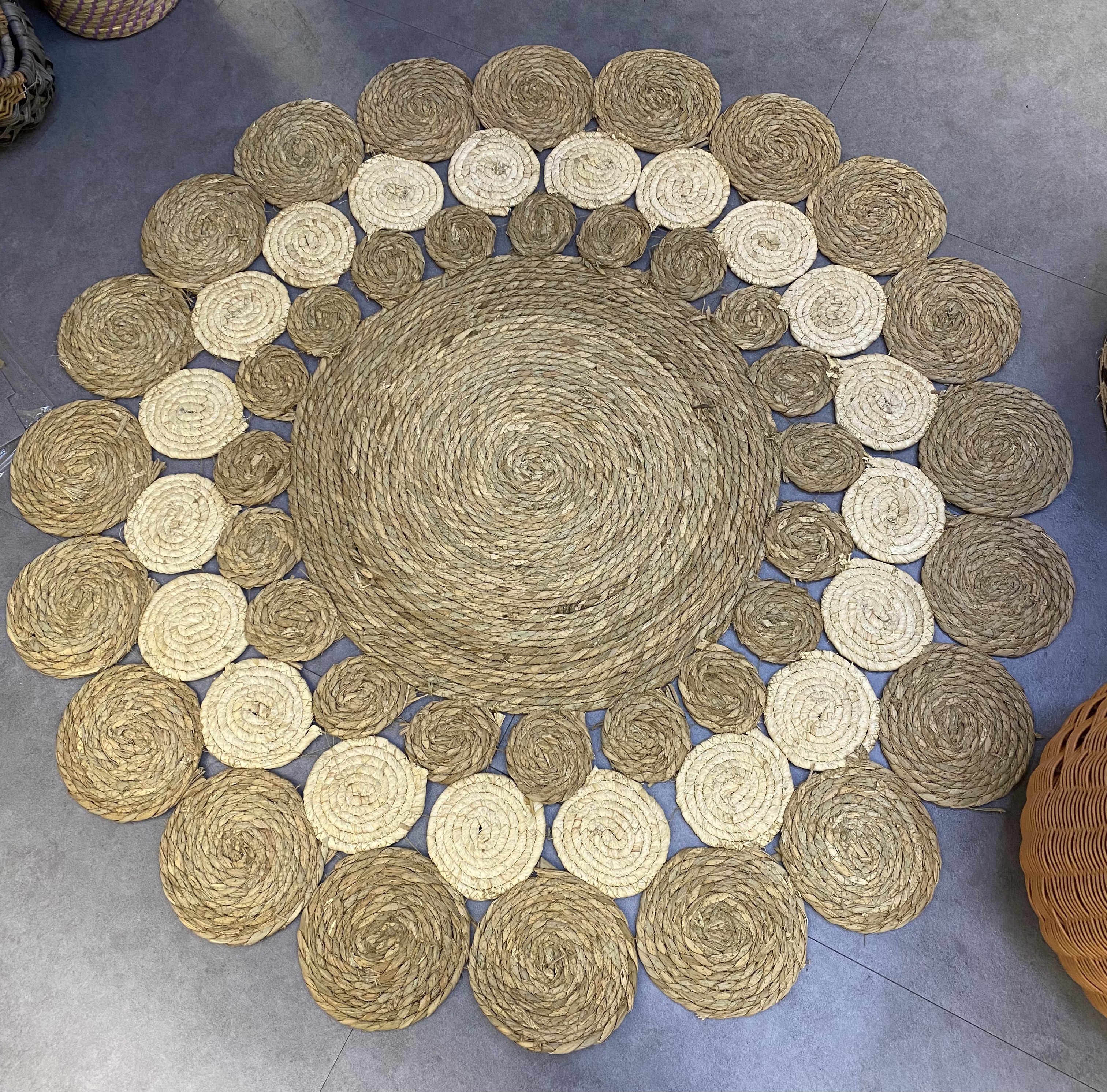 仿藤收纳筐塑料篮子 买菜提篮 多功能家用收纳篮 轻便耐用大容量仿藤收纳筐收纳篮细节图