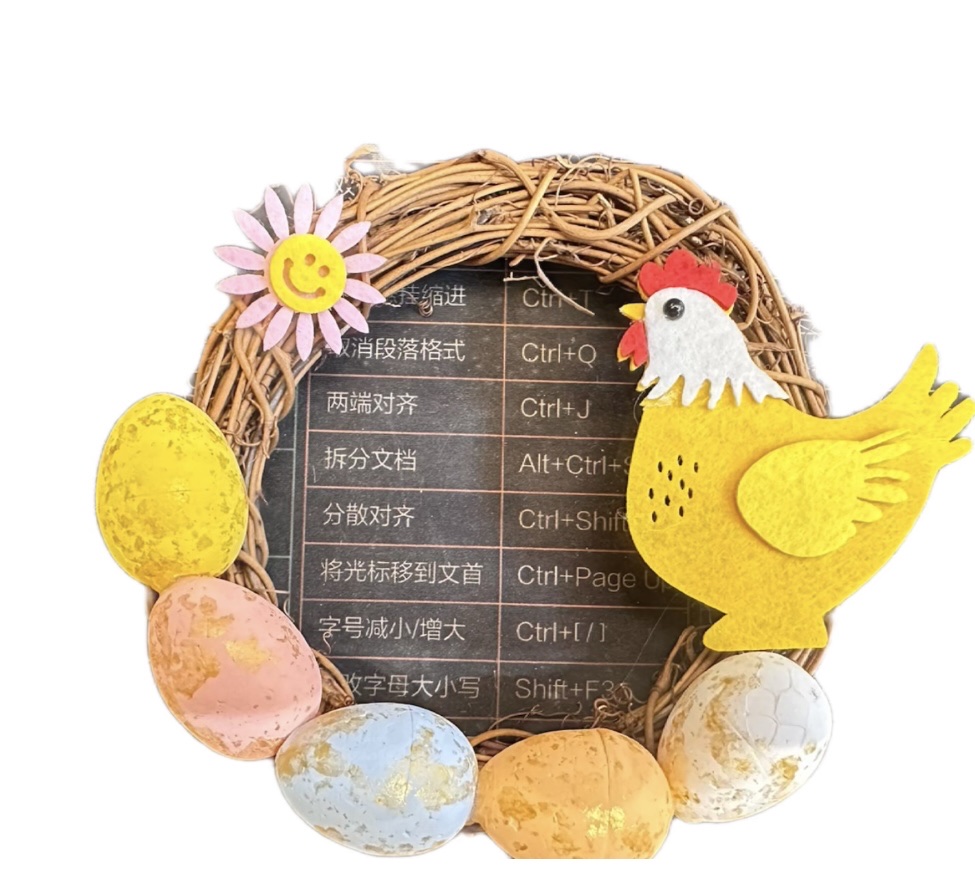 【复活节挂件】本工厂供应复活节藤圈挂件/复活节装饰品等产品产品图