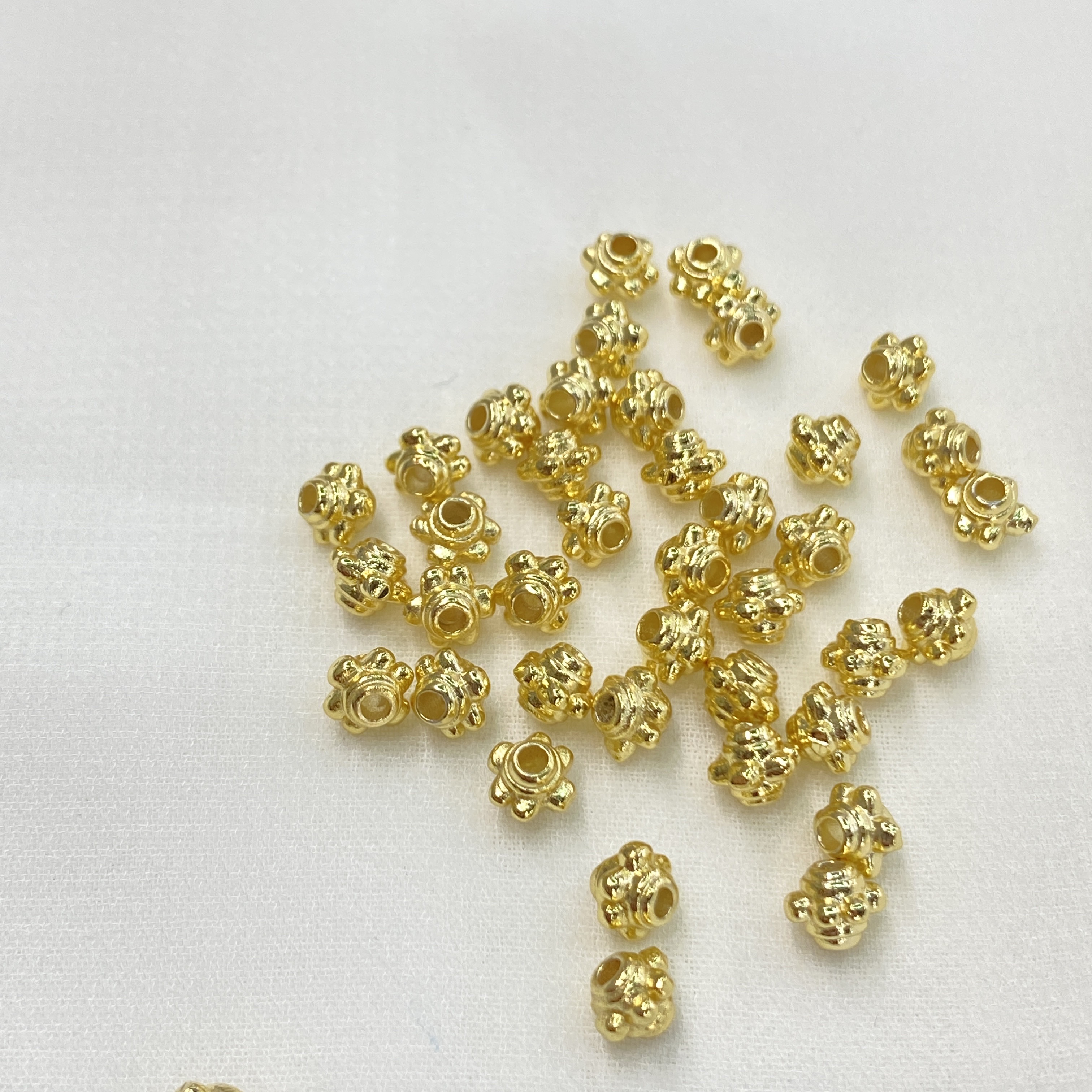 Copper-plated 18K real gold high color retention accessory dragonfly eye separator bead 6mm