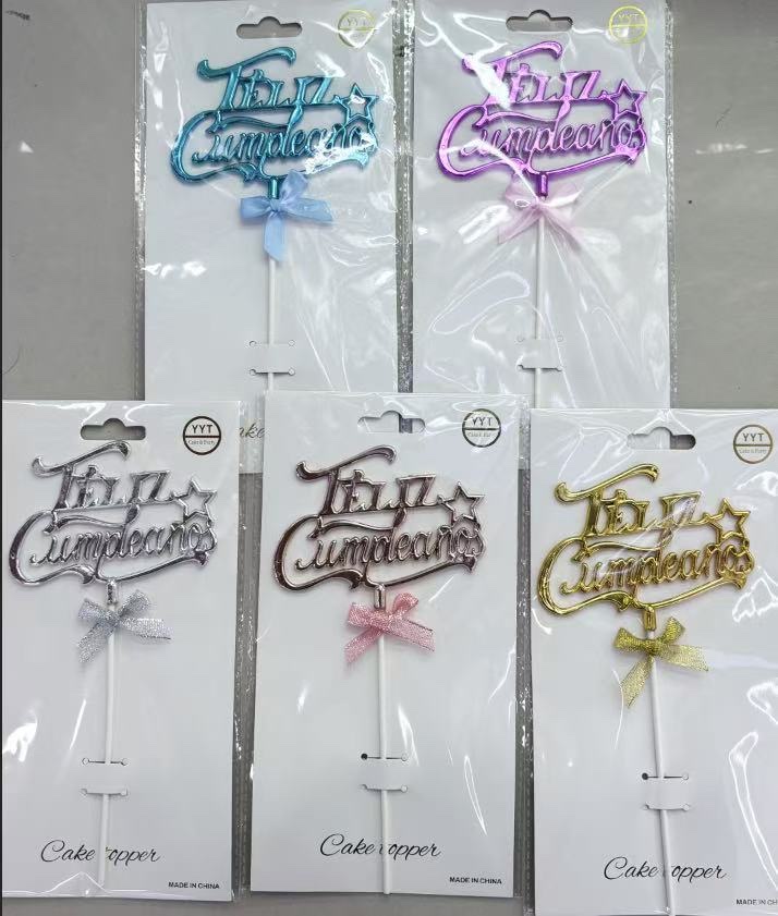 生日蛋糕插牌，西语，意大利语，英语等语言详情图2