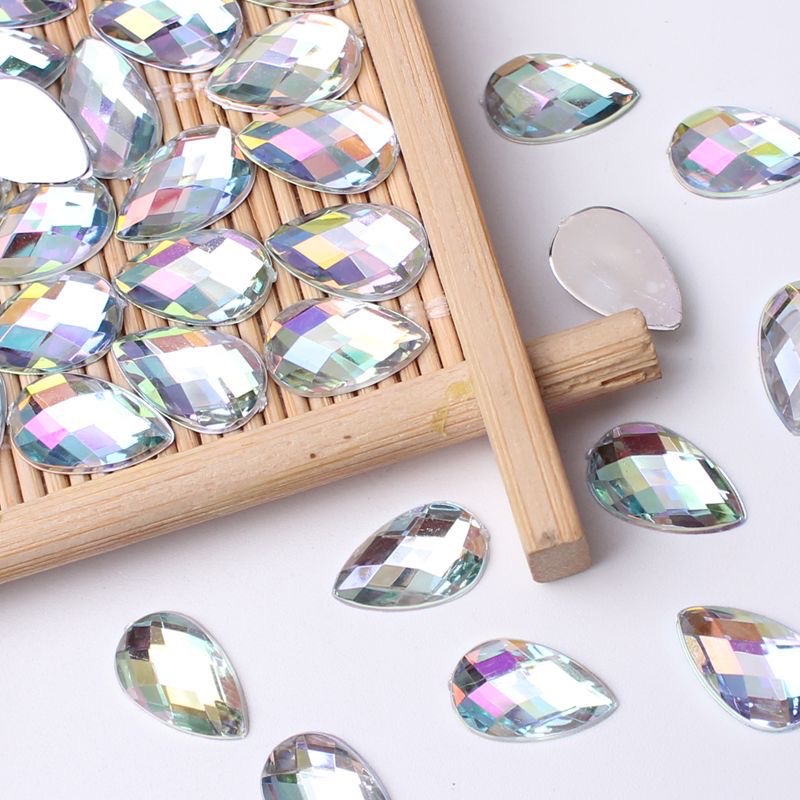 8×13mm Earth surface water drop acrylic diamond jewelry accessories, unique design, handcrafted DIY jewelry materials, multiple colors available, jewelry accessories, jewelry accessories, headwear accessories Application Scenario