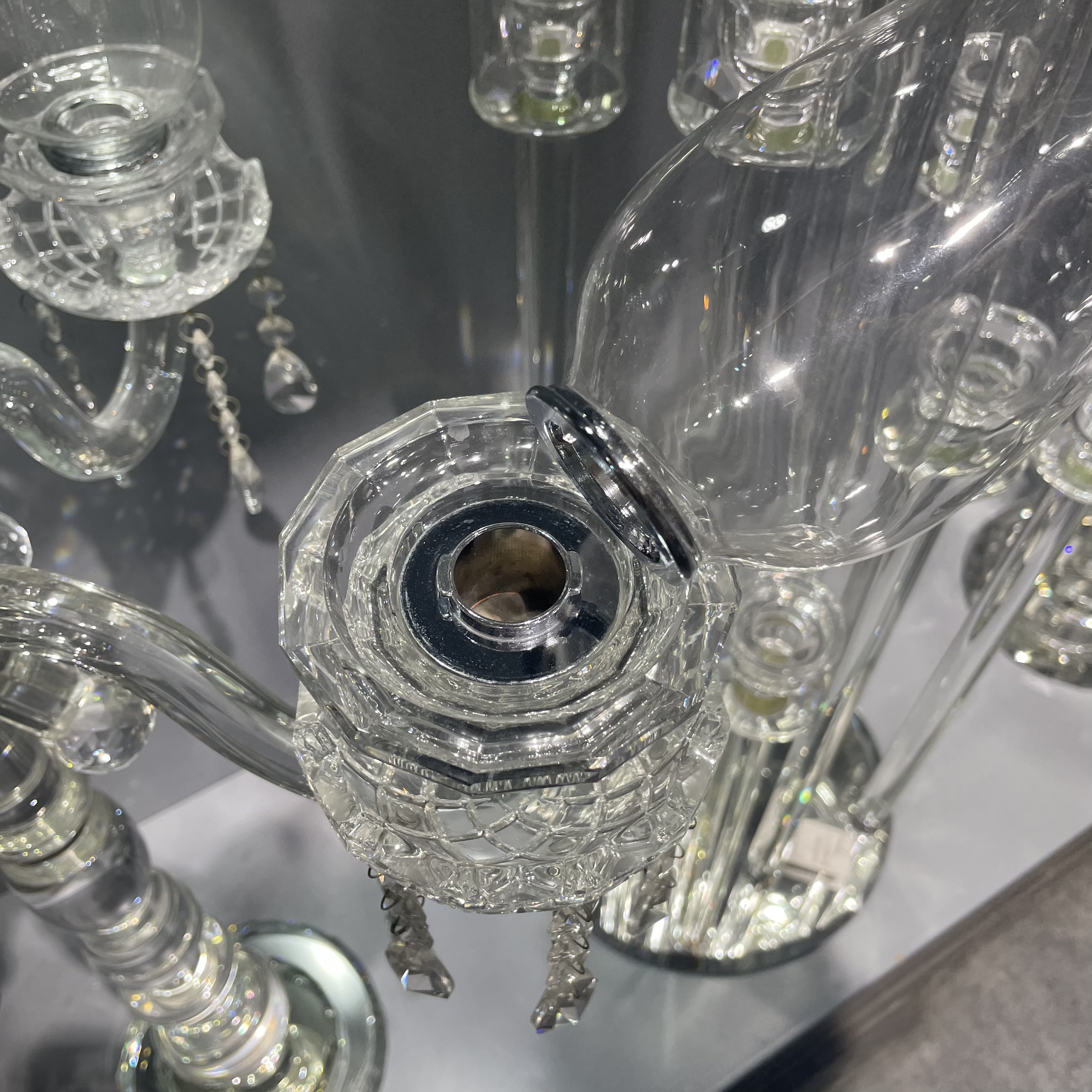 五头水晶烛台 精致水晶玻璃工艺品 纯净透明 详情图3