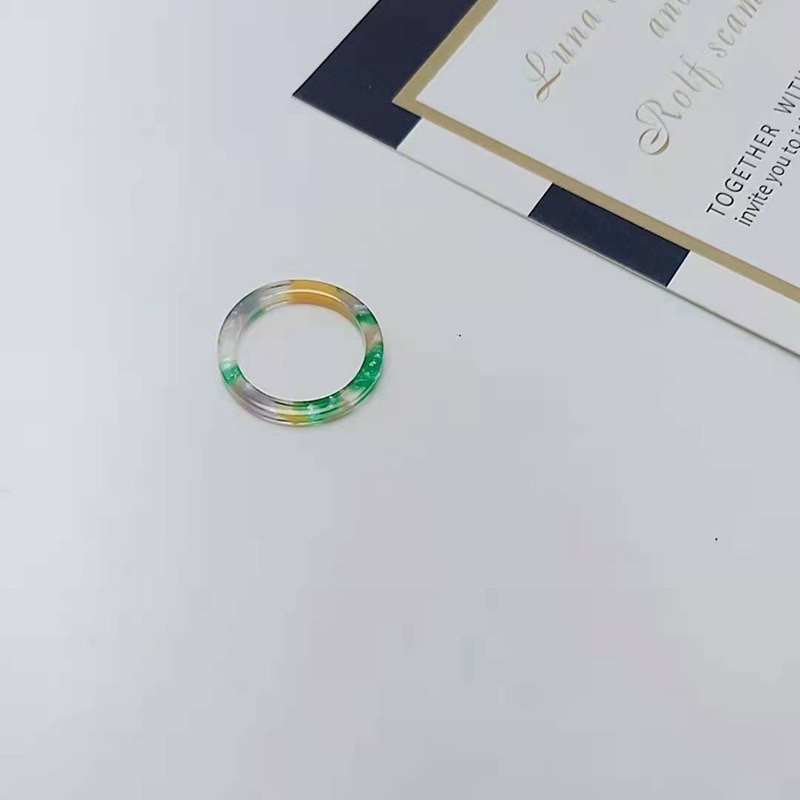 New fine ring for women, acetic acid version of Ac calendar ring bracelet, a popular simple and delicate colorful finger ring accessory Item Picture